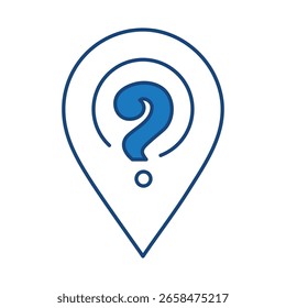 Question Blue Line Icon. Question Mark, Thinking, Asking, Answer, Help Editable Stroke Vector Illustration