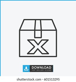 question box icon. simple outline question box vector icon. on white background.