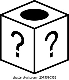 Question box isolated vector illustration.