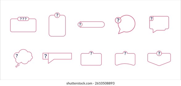 QUESTION BOX LINE ELEMENT vector set