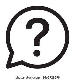 Question bubble or FAQ line art vector icon for apps and websites