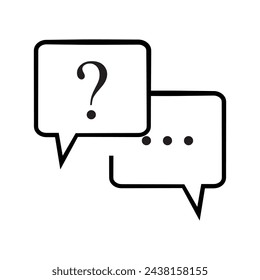 Question bubble icon in line style. Ask the helper to sign questionnaire symbol.question mark icon or FAQ questions and QA answer solution information. Ask a question, quest answer sign or problem web
