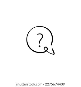 Question Bubble Line Style Icon Design