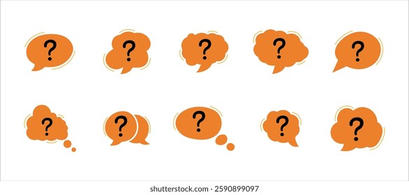 question bubble vector set illustration