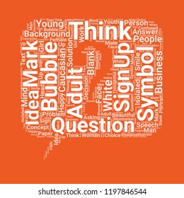 Question bubble word cloud vector concept