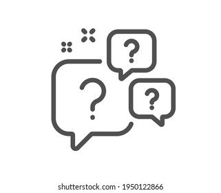 Question Bubbles Line Icon. Ask Help Sign. Faq Questionnaire Symbol. Quality Design Element. Linear Style Question Bubbles Icon. Editable Stroke. Vector