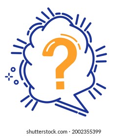 Question bubbles line icon, Ask help sign, Faq questionnaire symbol Line style question bubbles icon. Line art concept vector illustration