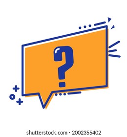 Question bubbles line icon, Ask help sign, Faq questionnaire symbol Line style question bubbles icon. Line art concept vector illustration