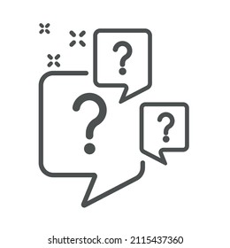 Question bubbles line icon. Ask for a sign of help. Quality design element. Question bubble icon in line style. Editable stroke. Vector