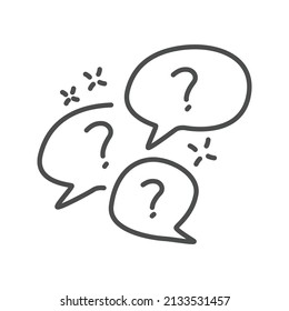 Question bubbles line icon. Ask help sign. Faq questionnaire symbol. Quality design element. Line style question bubbles icon. Vector EPS 10