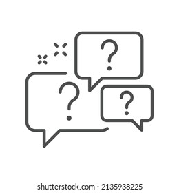 Question bubbles line icon. Ask help sign. Faq questionnaire symbol. Quality design element. Line style question bubbles icon. Vector EPS 10