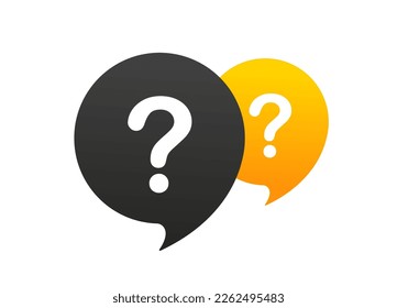 Frageblasen-Symbol Bitten Sie um ein Helfer-Schild. FAQ-Fragebogensymbol. Qualitätsdesign-Element. Frageblasen-Symbol. Vektorgrafik