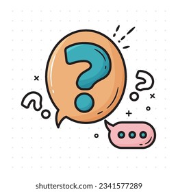 Question Bubbles Line Icon, Ask Help Sign, Faq Questionnaire Symbol Line Style Question Bubbles Icon. Line Art Concept Vector Illustration	