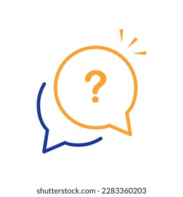 Question bubbles line logo template illustration