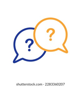 Question bubbles line logo template illustration