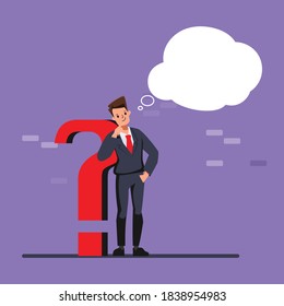 Question with businessman pose concept illustration vector.