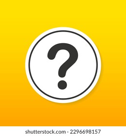 Question button. Ask questions. Ask for help. Question mark stamp. Information needed. request.  Flat design style with long shadow. FAQ button. Vector illustration