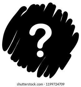 Question button icon vector illustration on black background.Eps10
