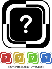 Question button mosaic square retro colors