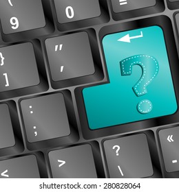 Question button on the keyboard vector