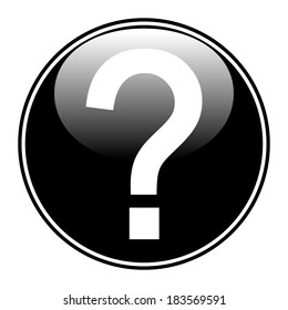 Question button on white background.
