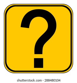 Question button on white background. Vector illustration.