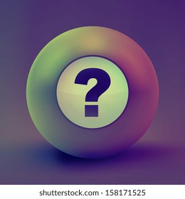 Question button. Vector illustration.