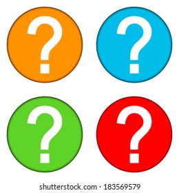Question buttons set on white background.