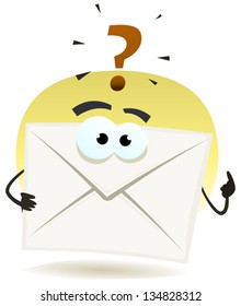 Question By Email Icon/ Illustration of a contact email icon envelope character asking question for support