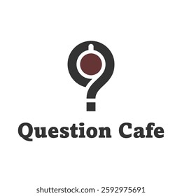 question cafe flat minimalist logo design