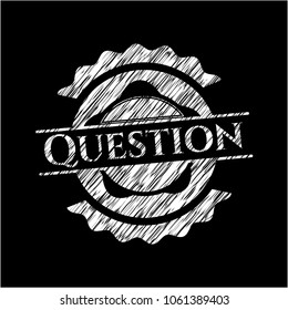 Question chalkboard emblem