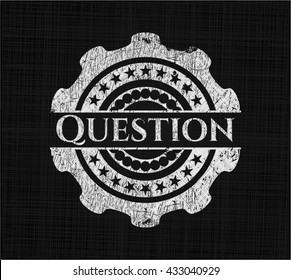 Question chalkboard emblem
