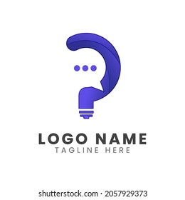 Diseño del logotipo de gradiente de color de conversación
