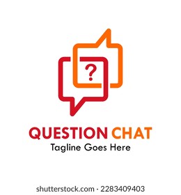 Ilustración del logotipo de diseño de chat de preguntas