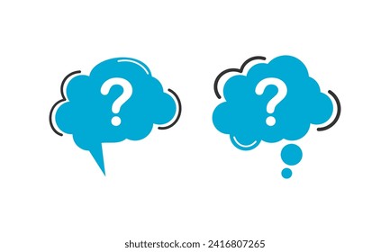 Question chat logo template illustration
