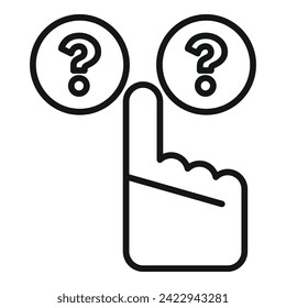 Question choice icon outline vector. Compact pointer. Reveal sign