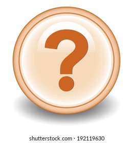 question  circular icon on Orange  background  