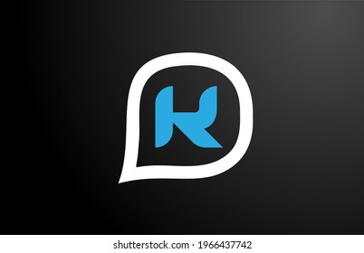 diseño en nube de preguntas de la letra K. Diseño del logotipo del icono de alfabeto. Marcas corporativas para productos y empresas