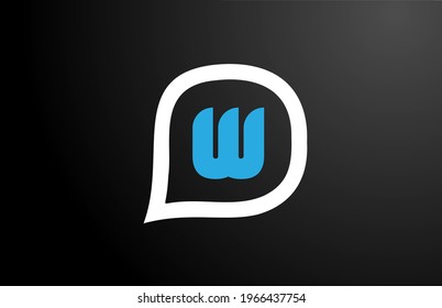 diseño en nube de preguntas de la letra W. Diseño del logotipo del icono de alfabeto. Marcas corporativas para productos y empresas