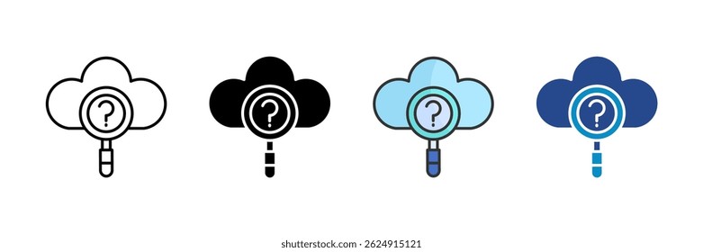 Question Cloud Icon Set Multiple Style Collection