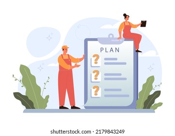 Concepto de pregunta. Carácter confuso en duda con un signo de interrogación grande. Preguntas frecuentes o concepto de preguntas y respuestas. Ayuda, asistencia e información del cliente. Ilustración vectorial plana