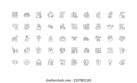 Question concept illustration, linear icons, line signs set, vector collection