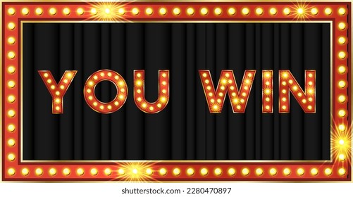 Question contest 3d show background. Vector 3d neon giveaway gambling illustration for challenge or exam. School competition concept label for winner in event. Bright frame notice with marquee light