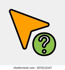 Question cursor icon vector illustration in filled line style, use for website mobile app presentation