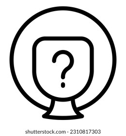 Vector de contorno del icono de debate de preguntas. Estudiante público. Discurso oratorio