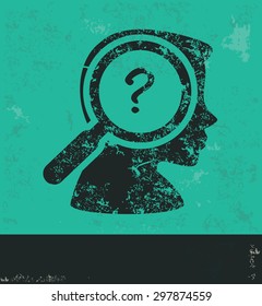 Question design on green background,grunge vector