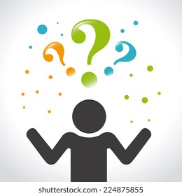 Question design over white background, vector illustration