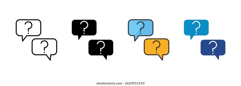 Question Dialog Icon Set Multiple Style Collection