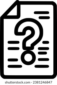 Question document outline icon, line vector sign, linear, symbol, art