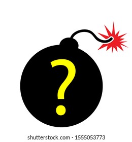 Question dynamite icon, stock icon, flat design. Vector illustration on white background